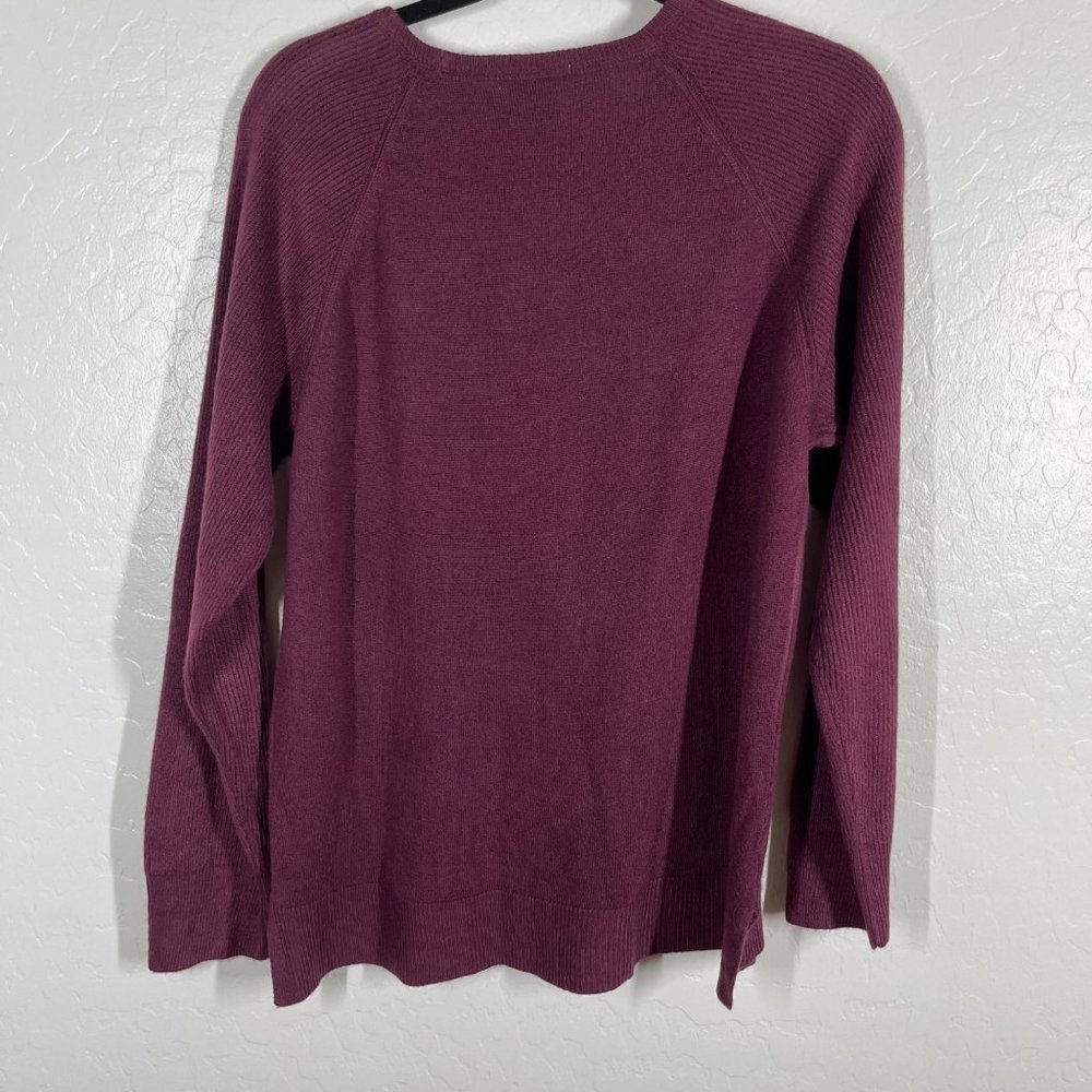 Sweet Romeo Thin Sweater Top Medium Raspberry Ribbed - Picture 6 of 8